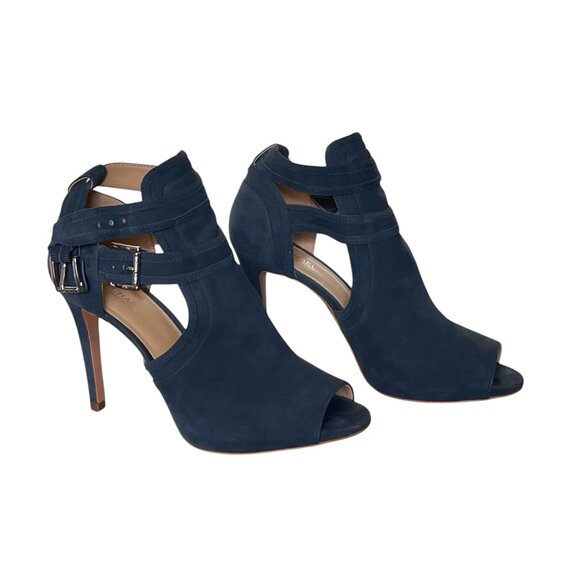 Michael Kors Blue Suede Strappy Stiletto Heels EUC - Picture 2 of 9